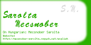 sarolta mecsnober business card